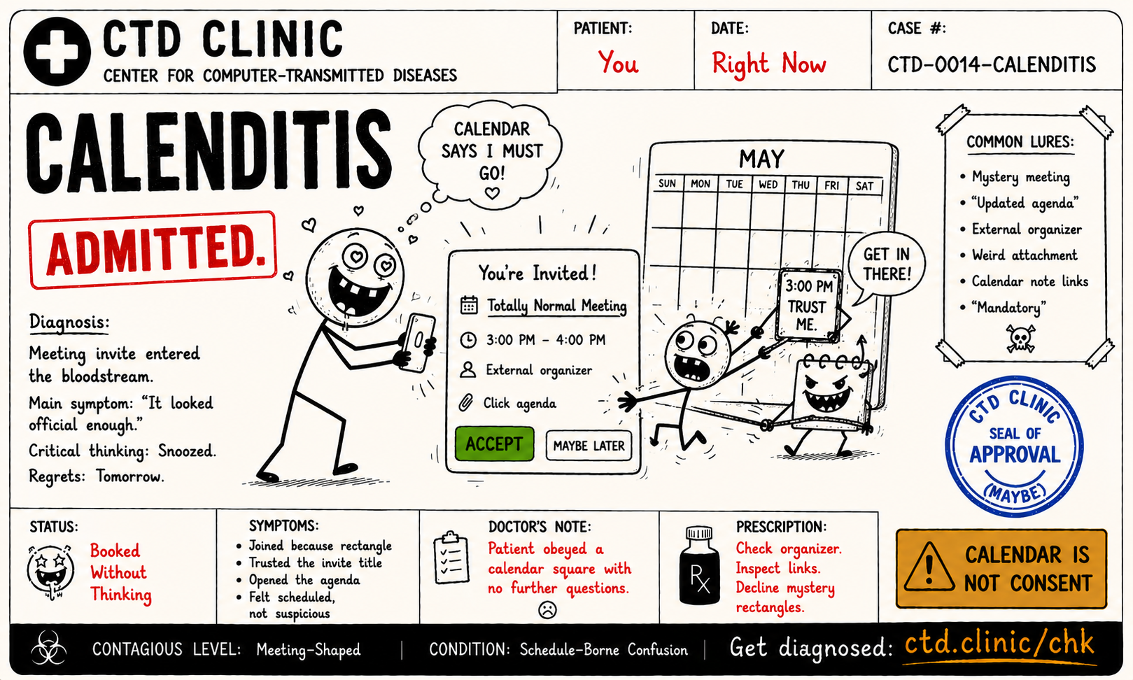 Calenditis diagnosis card
