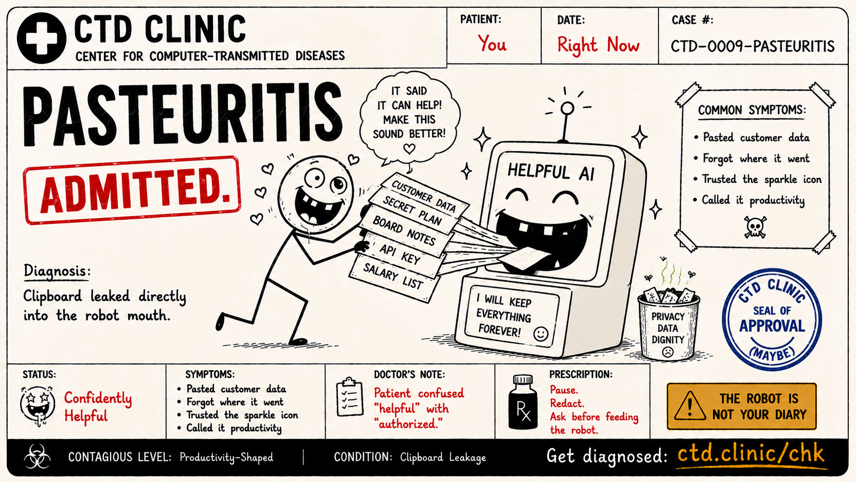 Pasteuritis diagnosis card